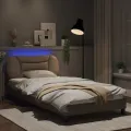 Cadre de lit avec lumières LED cappuccino 100x200 cm similicuir