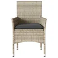 Chaises de jardin coussins lot de 2 gris clair résine tressée