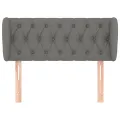 Tête de lit avec oreilles Gris foncé 103x23x78/88 cm Tissu