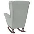 Chaise à bascule avec pieds en bois et tabouret Gris clair