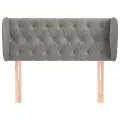 Tête de lit avec oreilles Gris clair 103x23x78/88 cm Velours