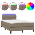 cadre de lit avec matelas LED Taupe 120x200 cm Tissu