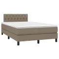 cadre de lit avec matelas LED Taupe 120x200 cm Tissu