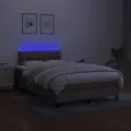 cadre de lit avec matelas LED Taupe 120x200 cm Tissu