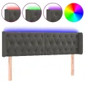 Tête de lit à LED Gris foncé 147x16x78/88 cm Velours