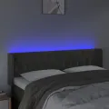 Tête de lit à LED Gris foncé 147x16x78/88 cm Velours