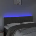Tête de lit à LED Gris foncé 144x7x78/88 cm Velours