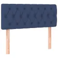 cadre de lit avec matelas LED Bleu 100x200 cm Tissu