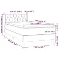 cadre de lit avec matelas Gris clair 100x200cm Tissu