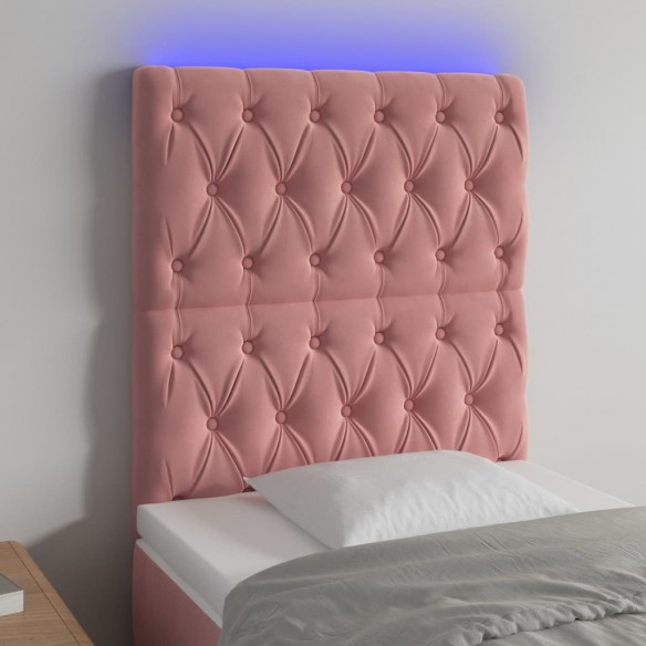 Tête de lit à LED Rose 80x7x118/128 cm Velours