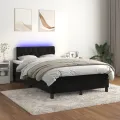 cadre de lit avec matelas et LED Noir 120x200 cm