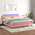 cadre de lit avec matelas et LED Rose 160x200 cm