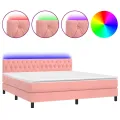 cadre de lit avec matelas et LED Rose 160x200 cm