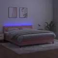 cadre de lit avec matelas et LED Rose 160x200 cm