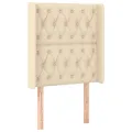 cadre de lit matelas et LED Crème 80x200cm Tissu