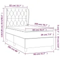 cadre de lit avec matelas Crème 80x200 cm Tissu