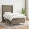 cadre de lit avec matelas Taupe 80x200 cm Tissu