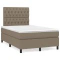 cadre de lit avec matelas Taupe 120x200 cm Tissu