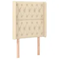 cadre de lit matelas et LED Crème 80x200cm Tissu