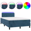 cadre de lit avec matelas LED Bleu foncé 120x200 cm