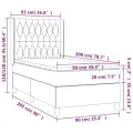 cadre de lit avec matelas Noir 90x200 cm Velours