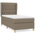 cadre de lit avec matelas Taupe 90x190 cm Tissu
