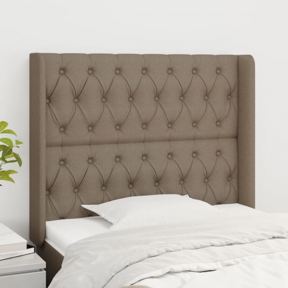 Tête de lit avec oreilles Taupe 103x16x118/128 cm Tissu