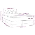 cadre de lit avec matelas LED Bleu 120x200 cm Tissu