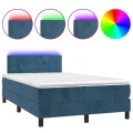 cadre de lit avec matelas LED Bleu foncé 120x200 cm