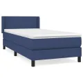 cadre de lit avec matelas Bleu 90x190 cm Tissu