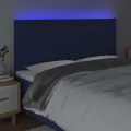 Tête de lit à LED Bleu 160x5x118/128 cm Tissu