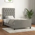Cadre de lit avec tête de lit Gris clair 80x200 cm Velours
