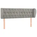 Tête de lit avec oreilles Gris clair 163x23x78/88 cm Velours