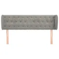 Tête de lit avec oreilles Gris clair 163x23x78/88 cm Velours