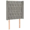 Tête de lit avec oreilles Gris clair 83x16x118/128 cm Velours
