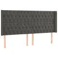 Tête de lit à LED Gris foncé 183x16x118/128 cm Velours