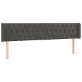 Tête de lit avec oreilles Gris foncé 183x16x78/88 cm Velours