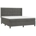 cadre de lit matelas et LED Gris foncé 180x200 cm