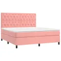 cadre de lit avec matelas Rose 160x200 cm Velours