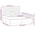 cadre de lit avec matelas Rose 160x200 cm Velours