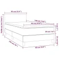cadre de lit avec matelas Bleu 90x190 cm Tissu