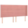 Tête de lit avec oreilles Rose 163x16x118/128 cm Velours
