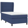 cadre de lit avec matelas Bleu 90x190 cm Tissu