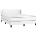 cadre de lit avec matelas Blanc 140x190cm Similicuir