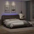 Cadre de lit avec lumières LED gris 180x200 cm similicuir