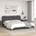 Cadre de lit avec lumières LED gris 180x200 cm similicuir