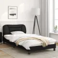 Cadre de lit avec lumières LED noir 100x200 cm similicuir