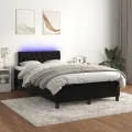 cadre de lit et matelas LED noir 120x190 cm velours