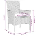 Chaises de jardin avec coussins lot de 2 marron résine tressée