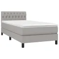 cadre de lit matelas LED Gris clair 100x200 cm Tissu